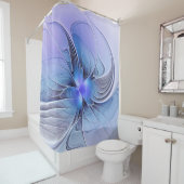 抽象芸術モダンフラクタルアートラベンダーブルー シャワーカーテン (インサイチュ)