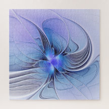 抽象芸術モダンフラクタルアートラベンダーブルー