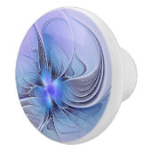 抽象芸術モダンフラクタルアートラベンダーブルー セラミックノブ (右)