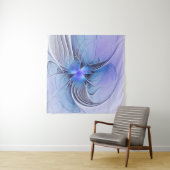 抽象芸術モダンフラクタルアートラベンダーブルー タペストリー (インサイチュ(横))