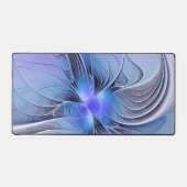 抽象芸術モダンフラクタルアートラベンダーブルー デスクマット (正面)