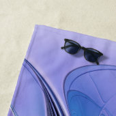 抽象芸術モダンフラクタルアートラベンダーブルー ビーチタオル (インサイチュ)