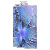 抽象芸術モダンフラクタルアートラベンダーブルー フラスク (左)
