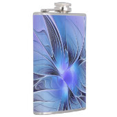 抽象芸術モダンフラクタルアートラベンダーブルー フラスク (右)