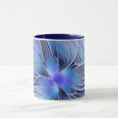 抽象芸術モダンフラクタルアートラベンダーブルー マグカップ (中央)