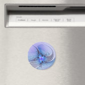 抽象芸術モダンフラクタルアートラベンダーブルー マグネット (インサイチュ (食洗機))