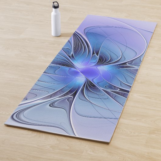 抽象芸術モダンフラクタルアートラベンダーブルー ヨガマット (インサイチュ)