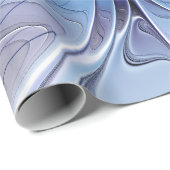 抽象芸術モダンフラクタルアートラベンダーブルー ラッピングペーパー (ロールコーナー)