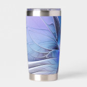 抽象芸術モダンフラクタルアートラベンダーブルー 保温保冷タンブラー (正面)
