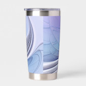抽象芸術モダンフラクタルアートラベンダーブルー 保温保冷タンブラー (右面)