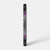 抽象芸術モダンフラクタルパープルおよびグリーンデザイン SAMSUNG GALAXYケース (左側面)