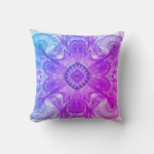 抽象芸術モダンフラクタルピンクとブルーのデザイン クッション (正面)