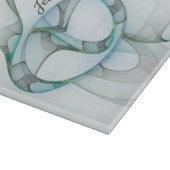 抽象芸術モダンフラクタルブルーターコイズグレー名 カッティングボード (角)