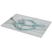 抽象芸術モダンフラクタルブルーターコイズグレー名 カッティングボード (角)