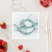 抽象芸術モダンフラクタルブルーターコイズグレー文字 スタンダードカクテルナプキン (インサイチュ)