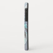 抽象芸術モダンフラクタル花とブルーモノグラム Case-Mate iPhoneケース (裏面/左)