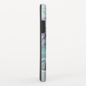 抽象芸術モダンフラクタル花とブルーモノグラム Case-Mate iPhoneケース (裏面/右)