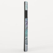 抽象芸術モダンフラクタル花とブルーモノグラム Case-Mate iPhoneケース (裏面/右)