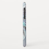 抽象芸術モダンフラクタル花とブルーモノグラム Case-Mate iPhoneケース (裏面/左)