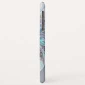 抽象芸術モダンフラクタル花とブルーモノグラム Case-Mate iPhoneケース (裏面/左)