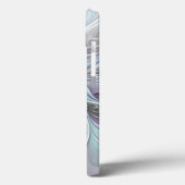 抽象芸術モダンフラクタル花とブルーモノグラム Case-Mate iPhoneケース (裏面 / 左)