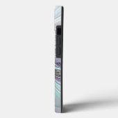 抽象芸術モダンフラクタル花とブルーモノグラム Case-Mate iPhoneケース (裏面 / 左)