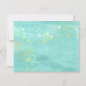 *~*抽象芸術モダンフラワーグリッターウェディングRSVP 出欠カード (裏面)