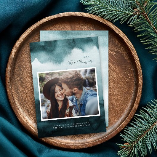 抽象芸術モダンフロストクリスマスフォトカード シーズンカード