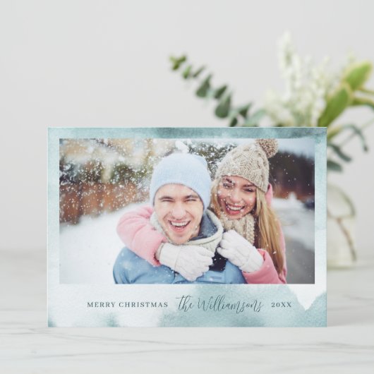抽象芸術モダンフロストクリスマスフォトカード シーズンカード (スタンド正面)