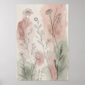 抽象芸術モダンフローラウォールアートX ポスター (正面)