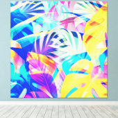 抽象芸術モダンフローラパステルカラー キャンバスプリント (インサイチュ (ウッドフロア))