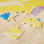 抽象芸術モダンフローラパステルカラー ジグソーパズル (側面)