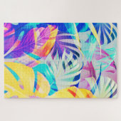 抽象芸術モダンフローラパステルカラー ジグソーパズル (横)