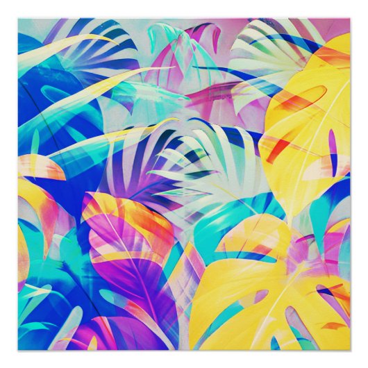 抽象芸術モダンフローラパステルカラー ポスター (正面)