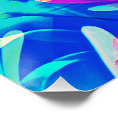 抽象芸術モダンフローラパステルカラー ポスター (コーナー)