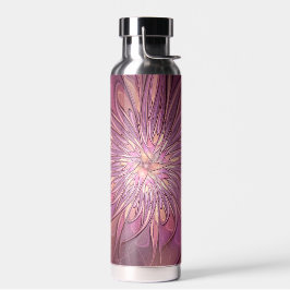 抽象芸術モダンフローラフラクタルアートベリーカラー ウォーターボトル