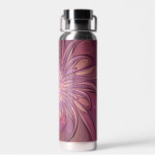 抽象芸術モダンフローラフラクタルアートベリーカラー ウォーターボトル (背面)