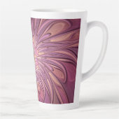 抽象芸術モダンフローラフラクタルアートベリーカラー カフェラテマグ (右)