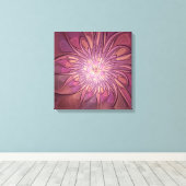 抽象芸術モダンフローラフラクタルアートベリーカラー キャンバスプリント (インサイチュ (ウッドフロア))