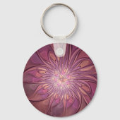 抽象芸術モダンフローラフラクタルアートベリーカラー キーホルダー (裏面)