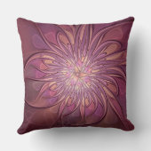 抽象芸術モダンフローラフラクタルアートベリーカラー クッション (裏面)