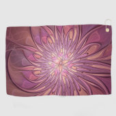 抽象芸術モダンフローラフラクタルアートベリーカラー ゴルフタオル (横)