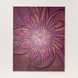 抽象芸術モダンフローラフラクタルアートベリーカラー ジグソーパズル