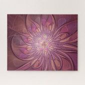 抽象芸術モダンフローラフラクタルアートベリーカラー ジグソーパズル (横)