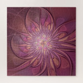 抽象芸術モダンフローラフラクタルアートベリーカラー ジグソーパズル (横)