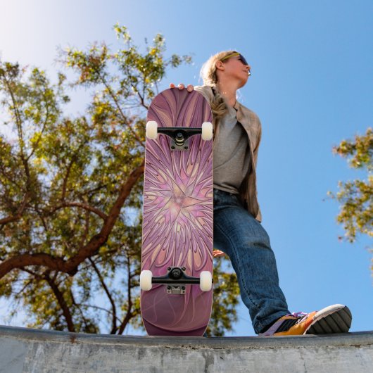 抽象芸術モダンフローラフラクタルアートベリーカラー スケートボード (室外1)