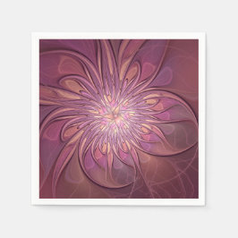 抽象芸術モダンフローラフラクタルアートベリーカラー スタンダードカクテルナプキン