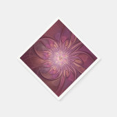 抽象芸術モダンフローラフラクタルアートベリーカラー スタンダードカクテルナプキン (角)
