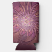 抽象芸術モダンフローラフラクタルアートベリーカラー スリム缶クーラー (裏面)