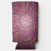 抽象芸術モダンフローラフラクタルアートベリーカラー スリム缶クーラー (正面)